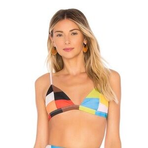 Mara Hoffman Astrid Color-Block Triangle Bikini Top